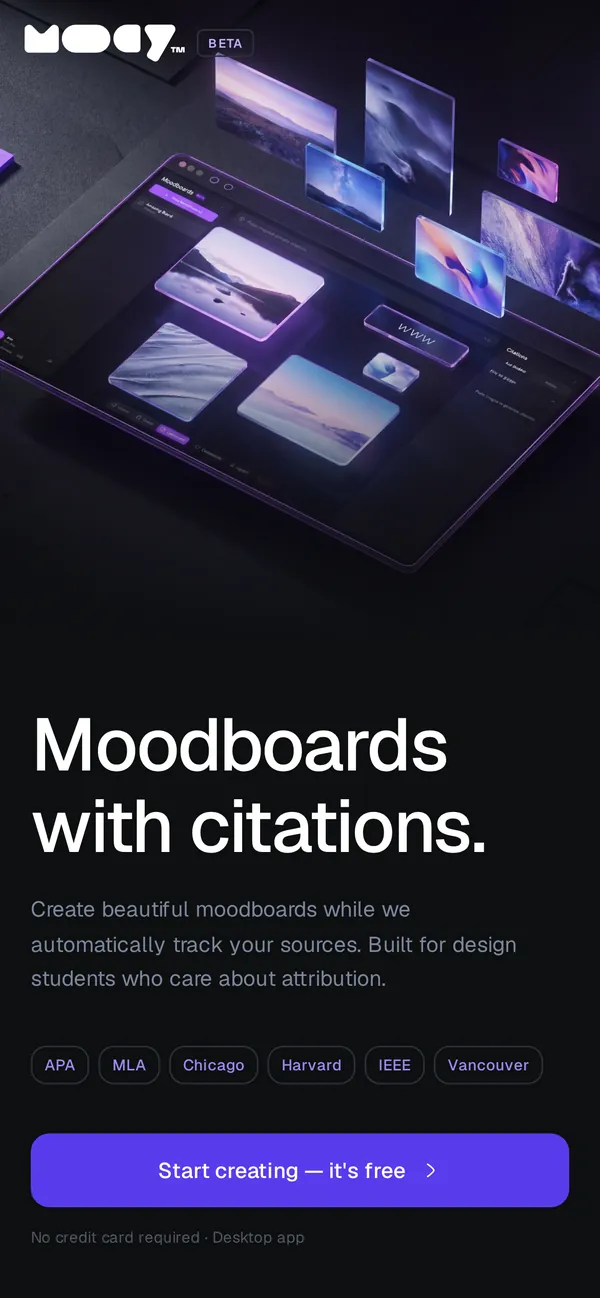 mooody on a phone: moodboards with citations