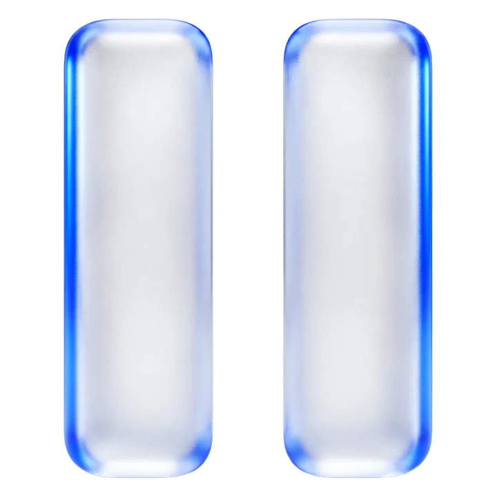 A frosted glass pause symbol